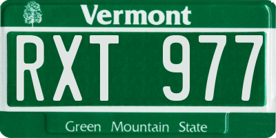 VT license plate RXT977