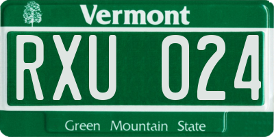 VT license plate RXU024