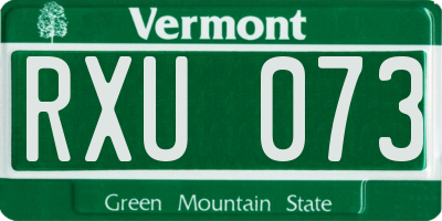 VT license plate RXU073