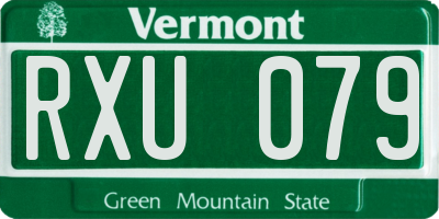 VT license plate RXU079