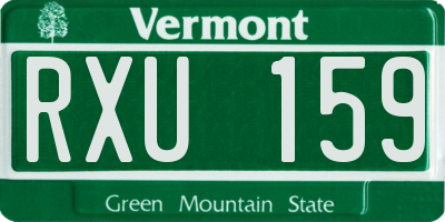 VT license plate RXU159