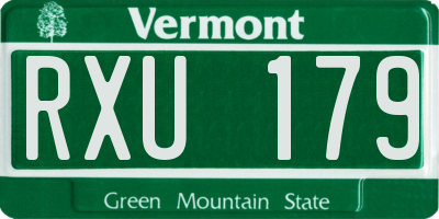 VT license plate RXU179