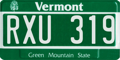 VT license plate RXU319