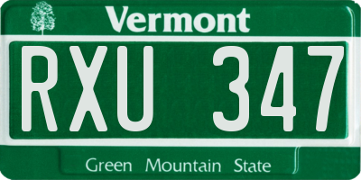 VT license plate RXU347