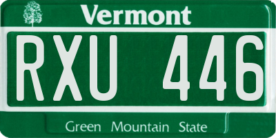VT license plate RXU446