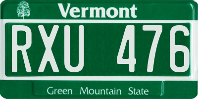 VT license plate RXU476