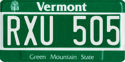 VT license plate RXU505