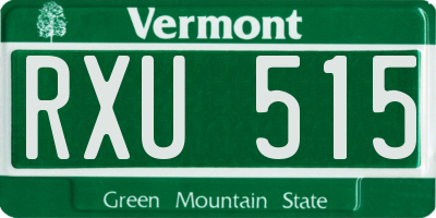 VT license plate RXU515