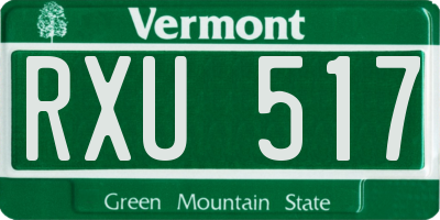 VT license plate RXU517
