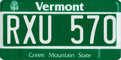 VT license plate RXU570