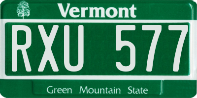 VT license plate RXU577