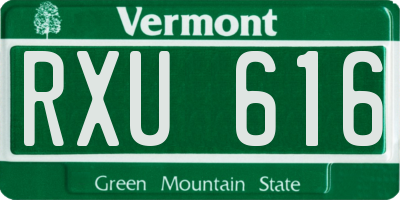 VT license plate RXU616