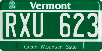 VT license plate RXU623