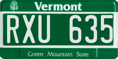 VT license plate RXU635