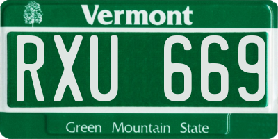 VT license plate RXU669