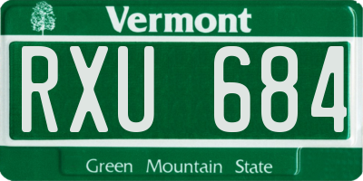 VT license plate RXU684