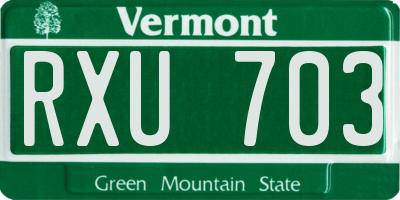 VT license plate RXU703