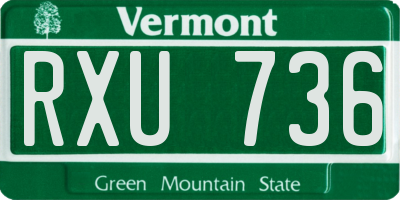 VT license plate RXU736