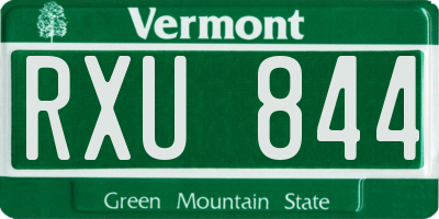 VT license plate RXU844