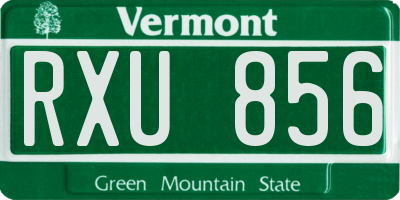 VT license plate RXU856