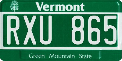 VT license plate RXU865