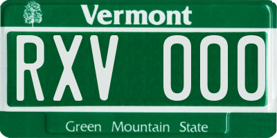 VT license plate RXV000