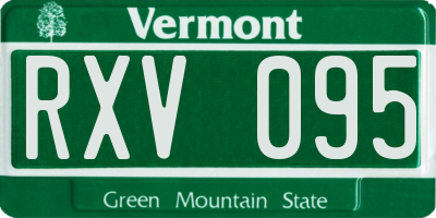 VT license plate RXV095