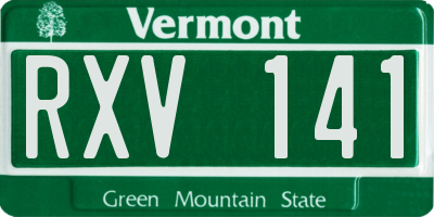 VT license plate RXV141