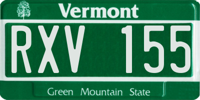 VT license plate RXV155