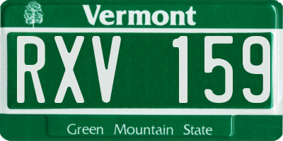 VT license plate RXV159