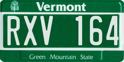 VT license plate RXV164