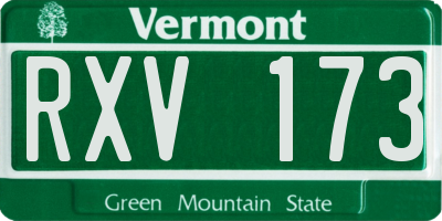 VT license plate RXV173