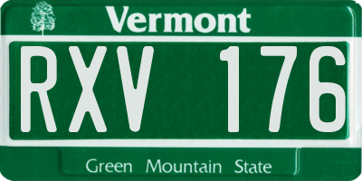 VT license plate RXV176