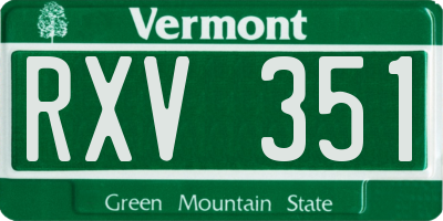 VT license plate RXV351
