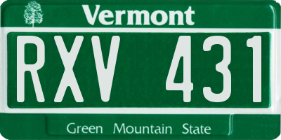 VT license plate RXV431