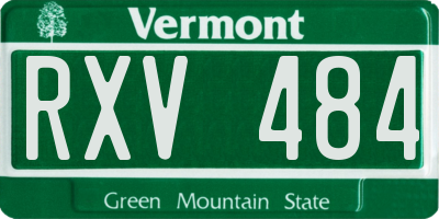 VT license plate RXV484