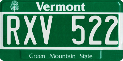 VT license plate RXV522