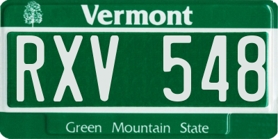 VT license plate RXV548