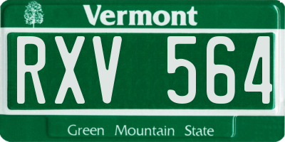 VT license plate RXV564