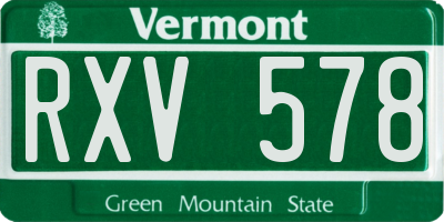 VT license plate RXV578