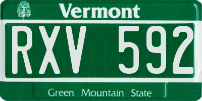 VT license plate RXV592