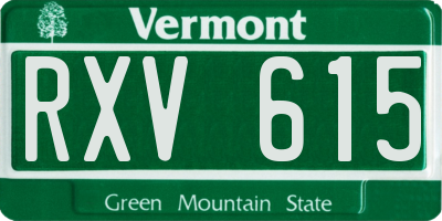 VT license plate RXV615