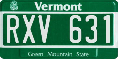 VT license plate RXV631