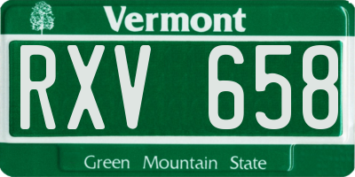 VT license plate RXV658