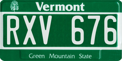 VT license plate RXV676