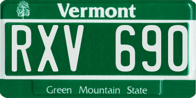 VT license plate RXV690