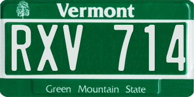 VT license plate RXV714
