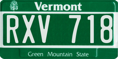 VT license plate RXV718
