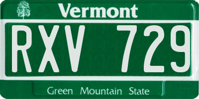 VT license plate RXV729