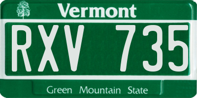 VT license plate RXV735